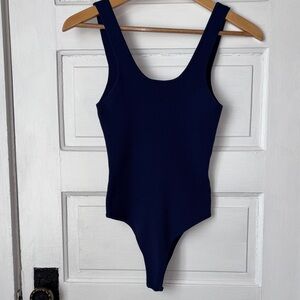 HAPPILY GREY BLUE RIBBED BODYSUIT